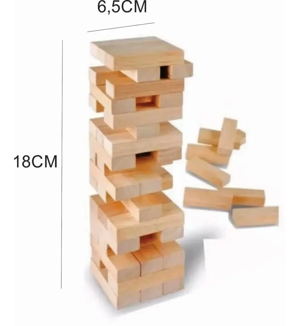 Jenga Gigante Premium C/base P/ Guardar Juego Ingenio Madera