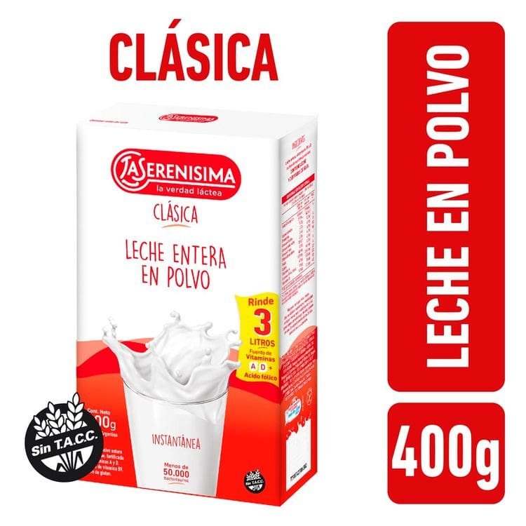 La Serenisima Leche En Polvo Clásica X 400 Gr Argen→send 2908